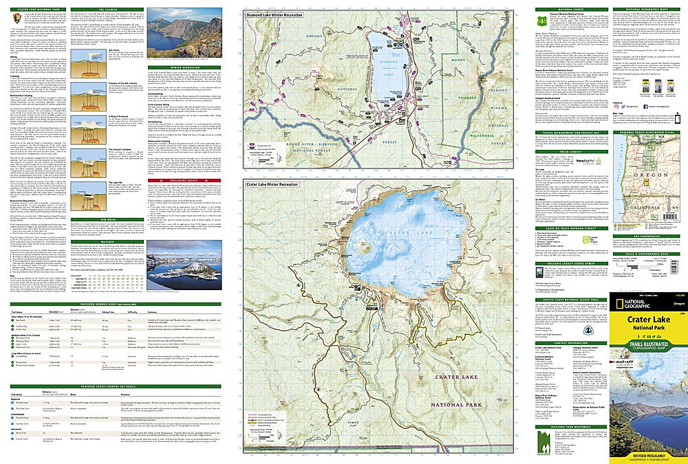 Crater Lake National Park Trails Illustrated Topographic Map #244 - Info Graphic