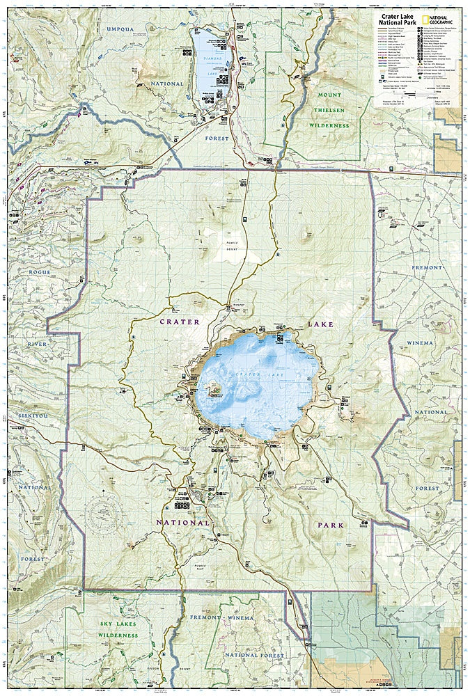 Crater Lake National Park Trails Illustrated Topographic Map #244 - Map