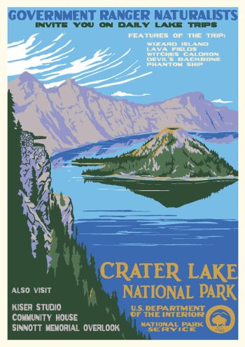 crater lake WPA era poster