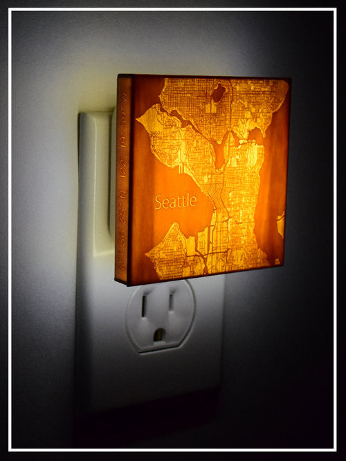 Seattle Map Night Light