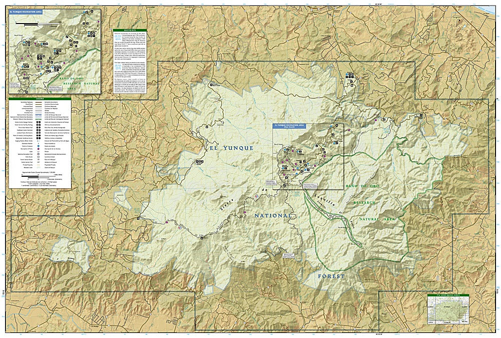 El Yunque National Forest Trails Illustrated Topographic Map #790 - Map Detail
