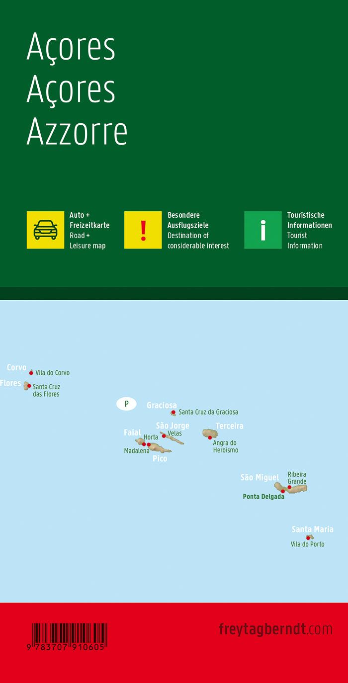 Azores Islands Road Map by Freytag & Berndt - Back Cover