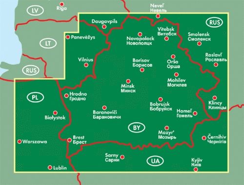 Belarus Road Map by Freytag & Berndt - Coverage Area