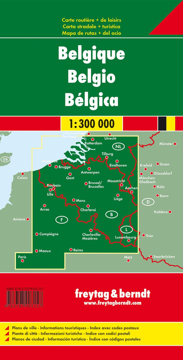 Belgium Road Map by Freytag & Berndt - Coverage Area