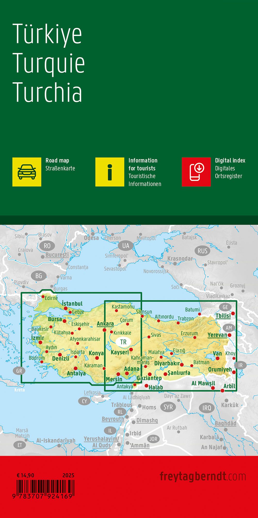 Turkey Road Map by Freytag & Berndt - Coverage Map