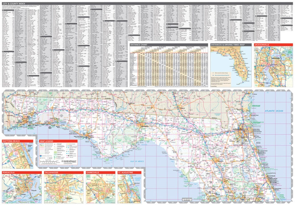 Florida State Highway Folded Map by Rand McNally (Easy to Read) - North Map