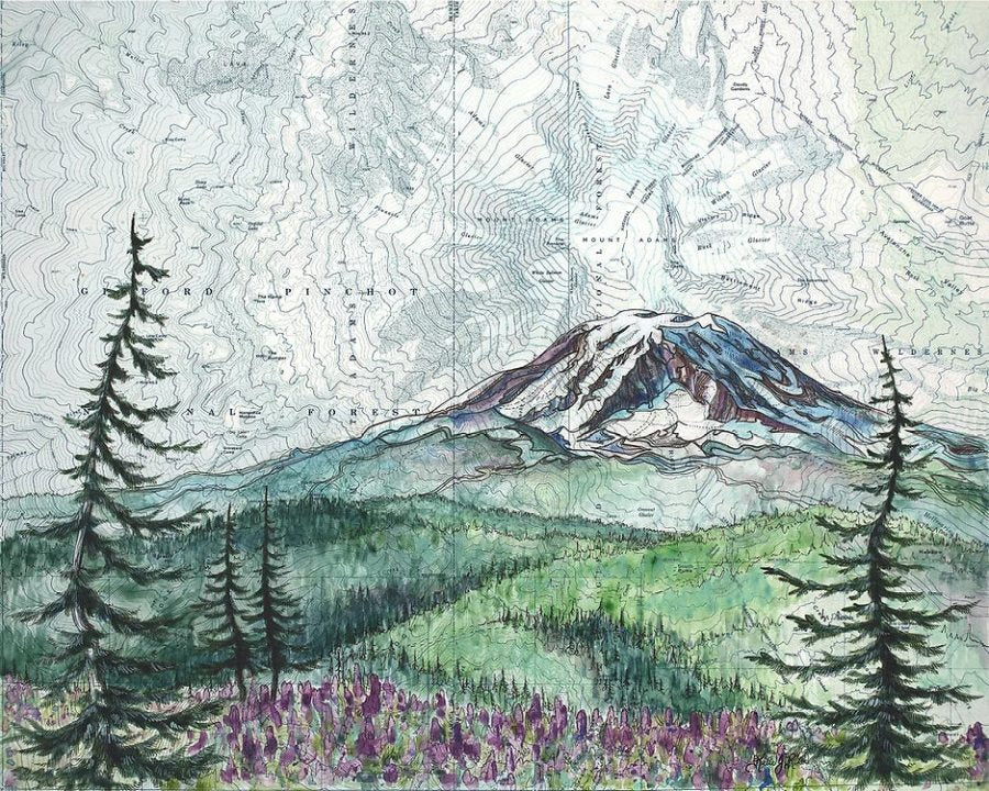 Mt Adams (Summer) Souvenir Art Print by Final Switchback