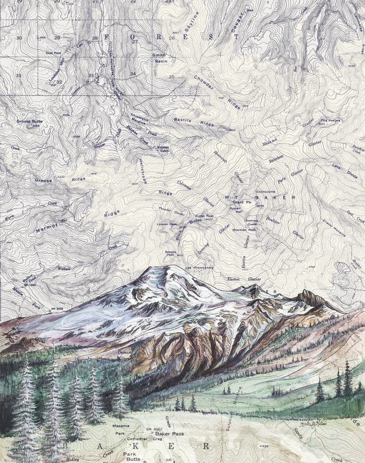 Mt Baker Souvenir Art Print by Final Switchback