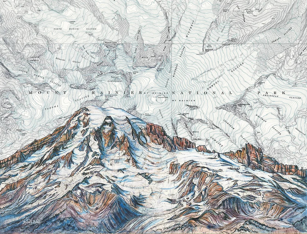 Mt. Rainier Summit Souvenir Art Print