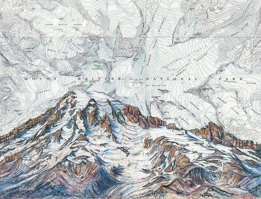 Mt. Rainier Summit Souvenir Art Print
