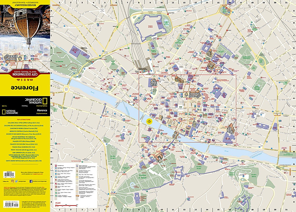 Florence (Italy) City Destination Map & Travel Guide by National Geographic - Map
