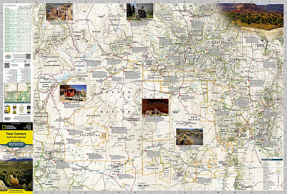 Four Corners Destination Touring Map & Guide by National Geographic - Map Detail