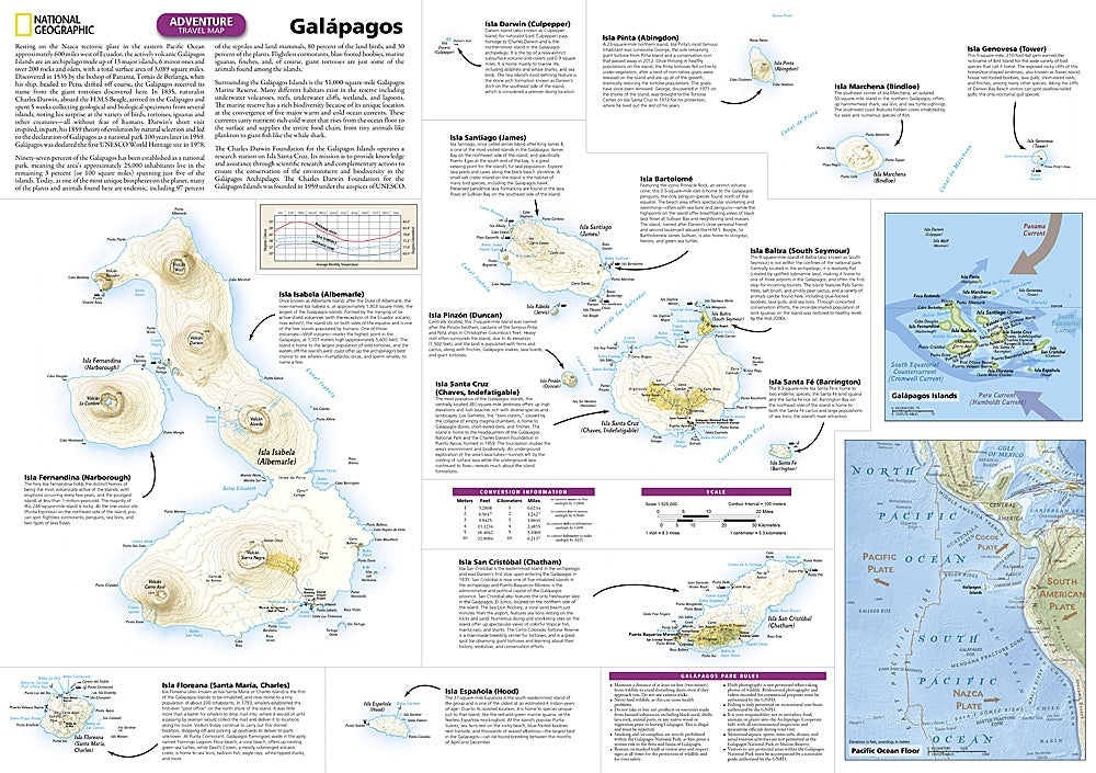 Galapagos Adventure Travel Map by National Geographic - Information Graphics