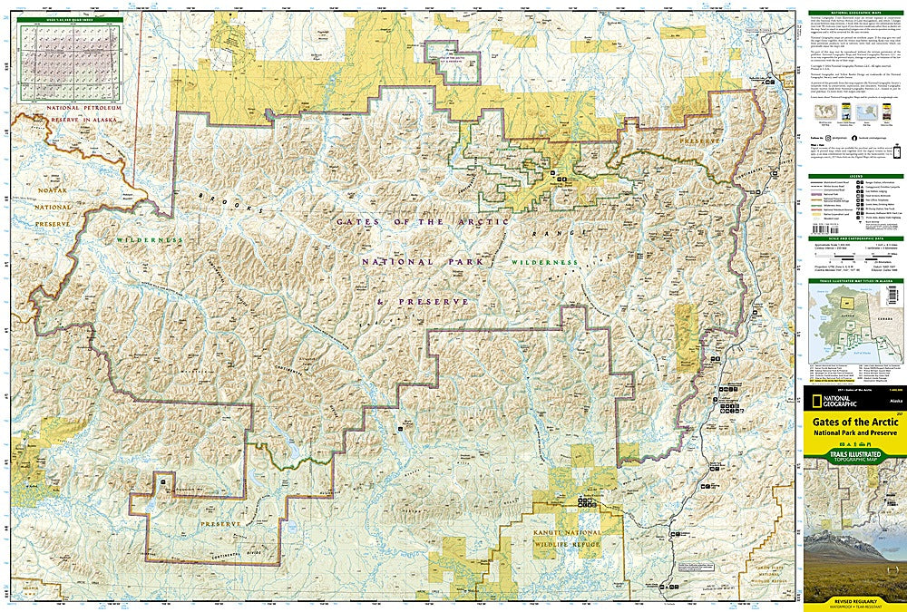 Gates of the Arctic National Park & Preserve Trails Illustrated Topographic Map #257 - Map Detail