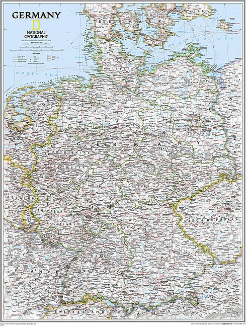 Rob Map Germany Germany Wall Map by National Geographic – Metsker Maps