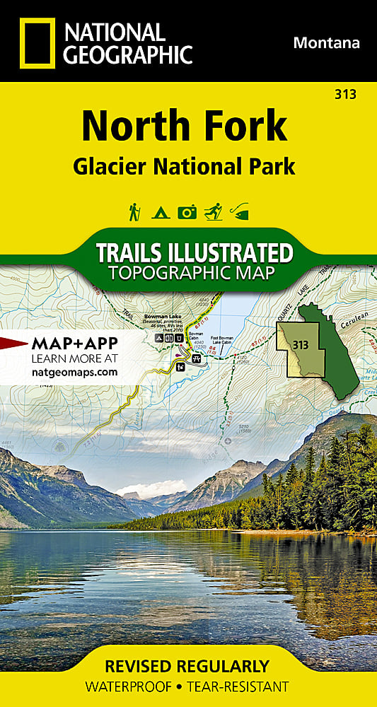 Glacier National Park - North Fork Trails Illustrated Topographic Map #313 - Cover