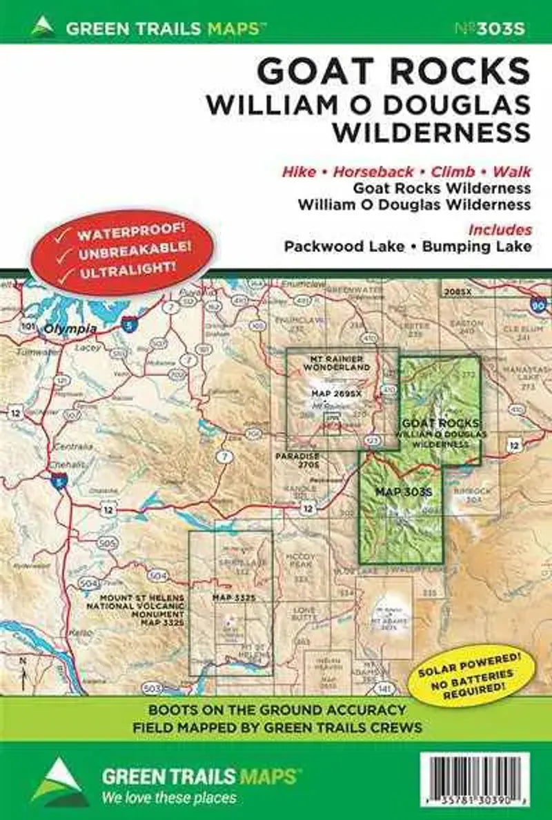 Goat Rocks & William O Douglas Wilderness, WA - Green Trails Map 303S