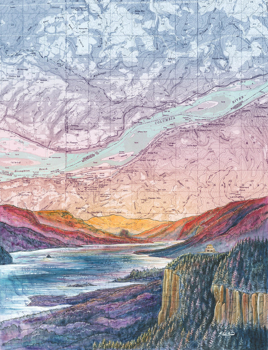 Columbia River Gorge matted print by Final Switchback