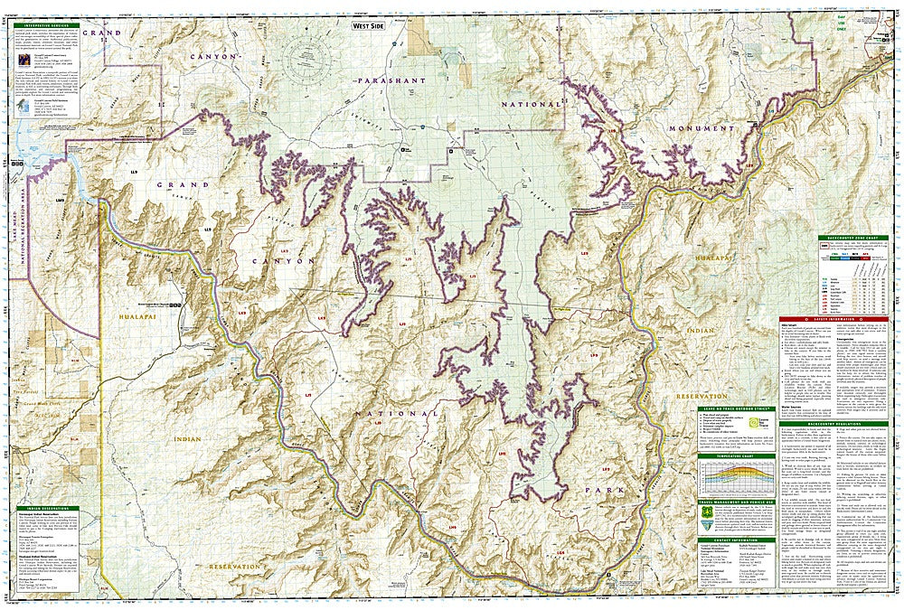 Grand Canyon National Park West Trails Illustrated Topographic Map #263 - Map Detail