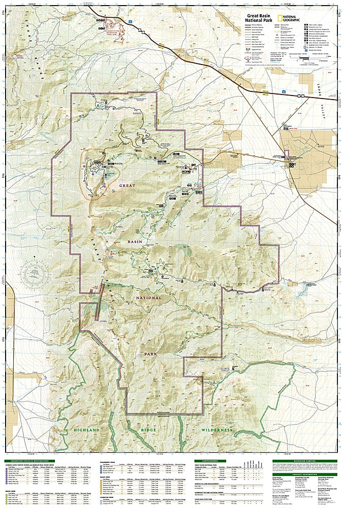 Great Basin National Park Trails Illustrated Topographic Map #269 - Map Detail