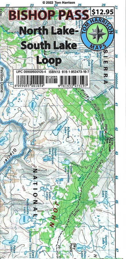 Bishop Pass (North Lake - South Lake Loop) Hiking Map by Tom Harrison - Cover