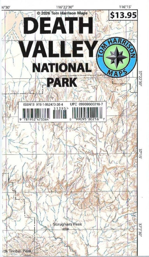 Death Valley National Park Hiking Map by Tom Harrison - Cover