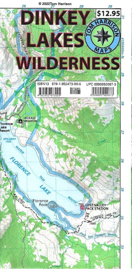 Dinkey Lakes Wilderness Hiking Map by Tom Harrison - Cover