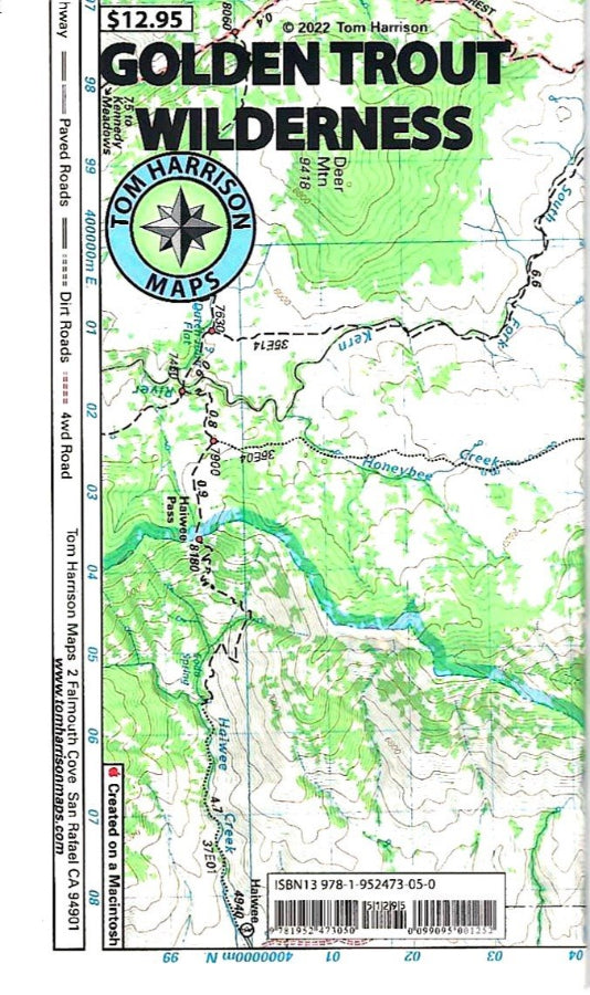 Golden Trout Wilderness Hiking Map by Tom Harrison - Cover