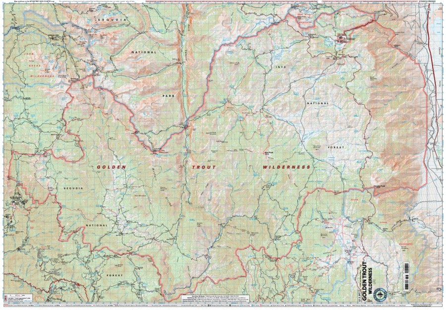 Golden Trout Wilderness Hiking Map by Tom Harrison - Map