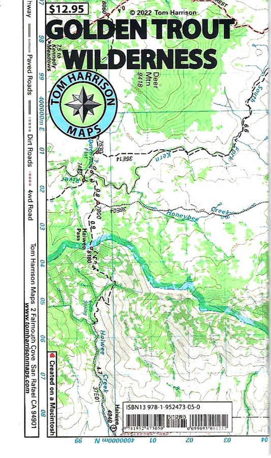 Golden Trout Wilderness Hiking Map