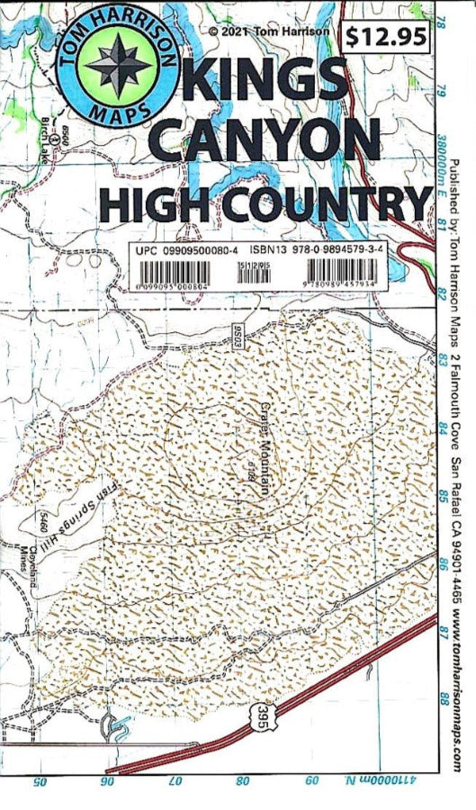 Kings Canyon High Country Hiking Map by Tom Harrison - Cover