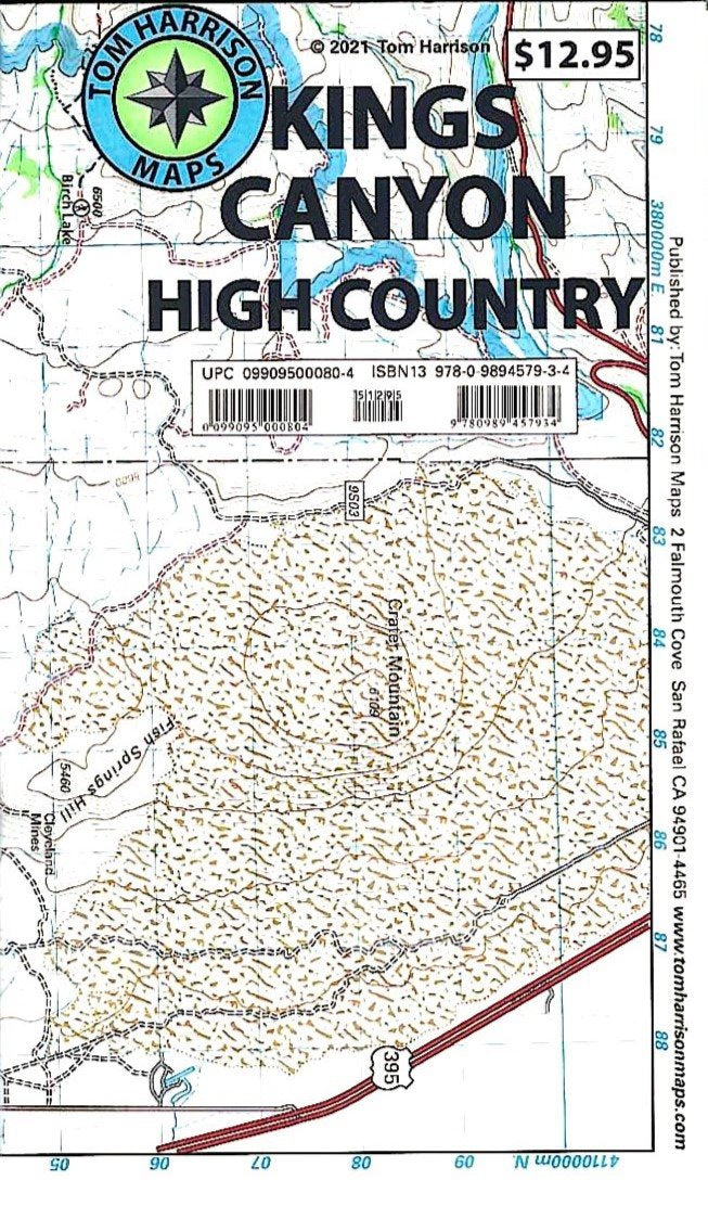 Kings Canyon High Country Hiking Map