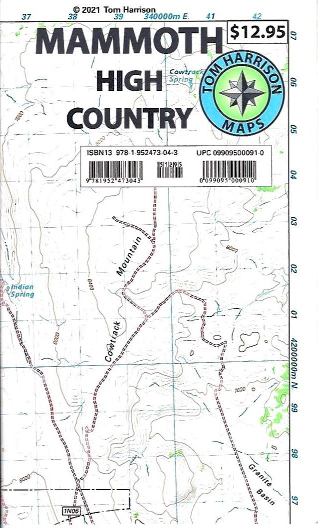 Mammoth High Country Hiking Map by Tom Harrison - Cover