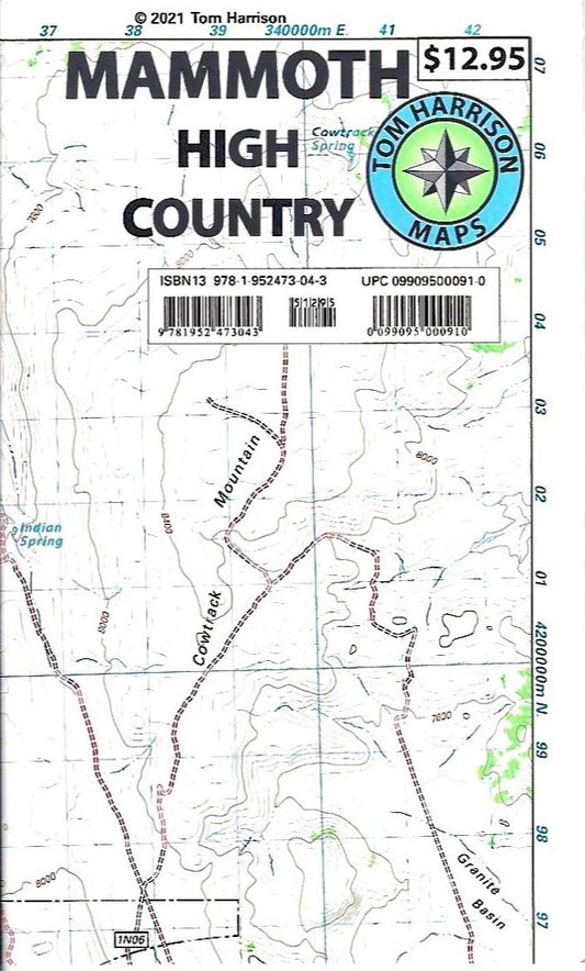 Mammoth High Country Hiking Map by Tom Harrison - Cover