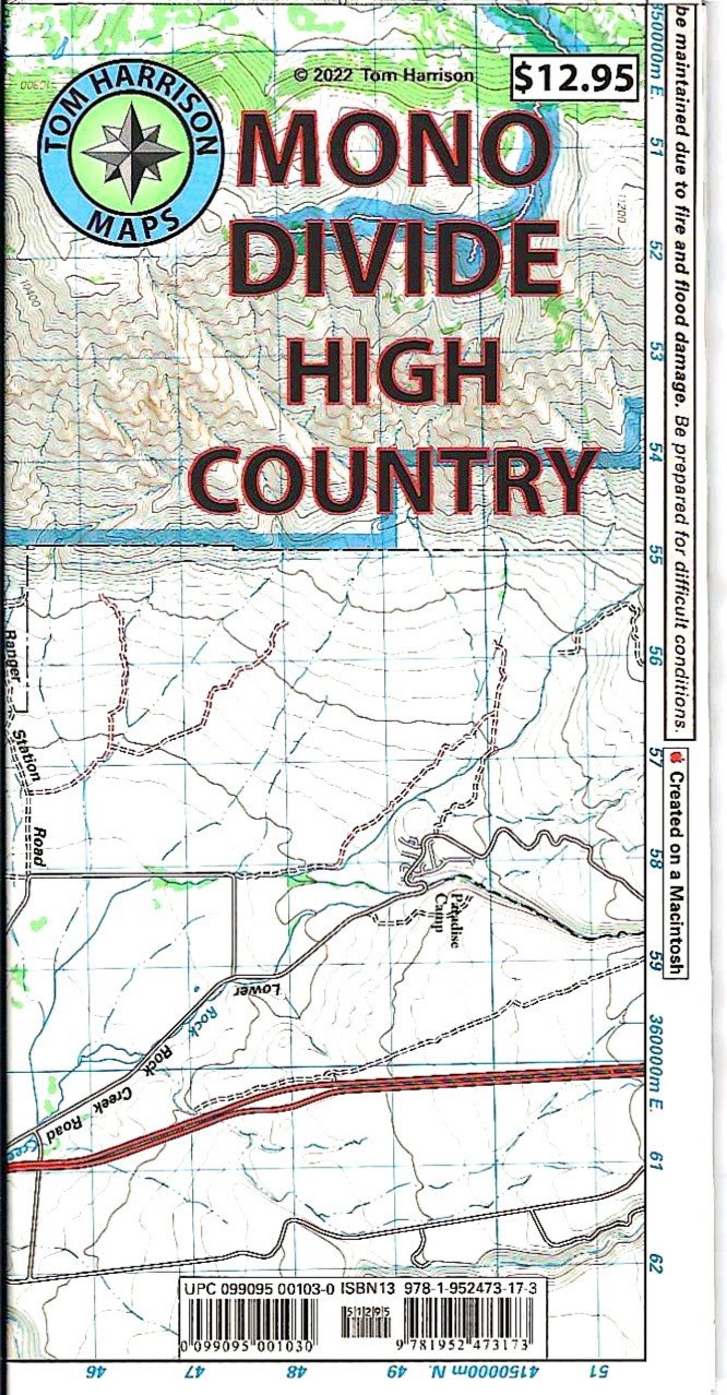 Mono Divide High Country Hiking Map