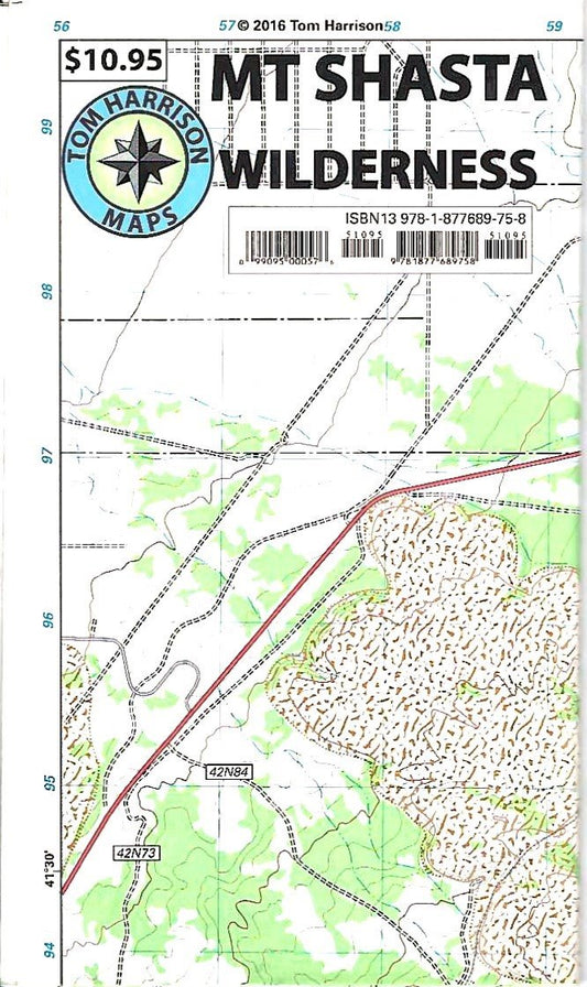 Mt. Shasta Wilderness Hiking Map by Tom Harrison - Cover