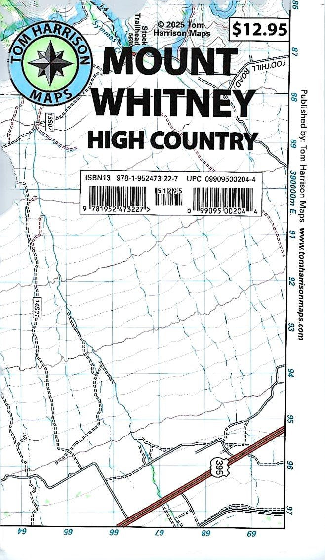 Mt. Whitney High Country Hiking Map by Tom Harrison - Cover
