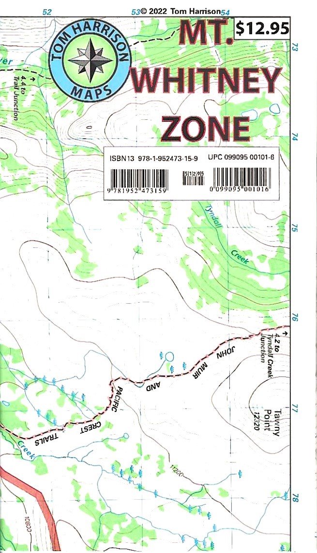 Mt. Whitney Zone Hiking Map by Tom Harrison - Cover