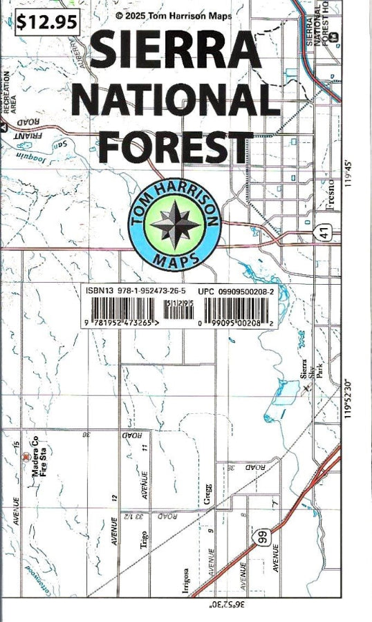 Sierra National Forest Hiking Map by Tom Harrison - Cover