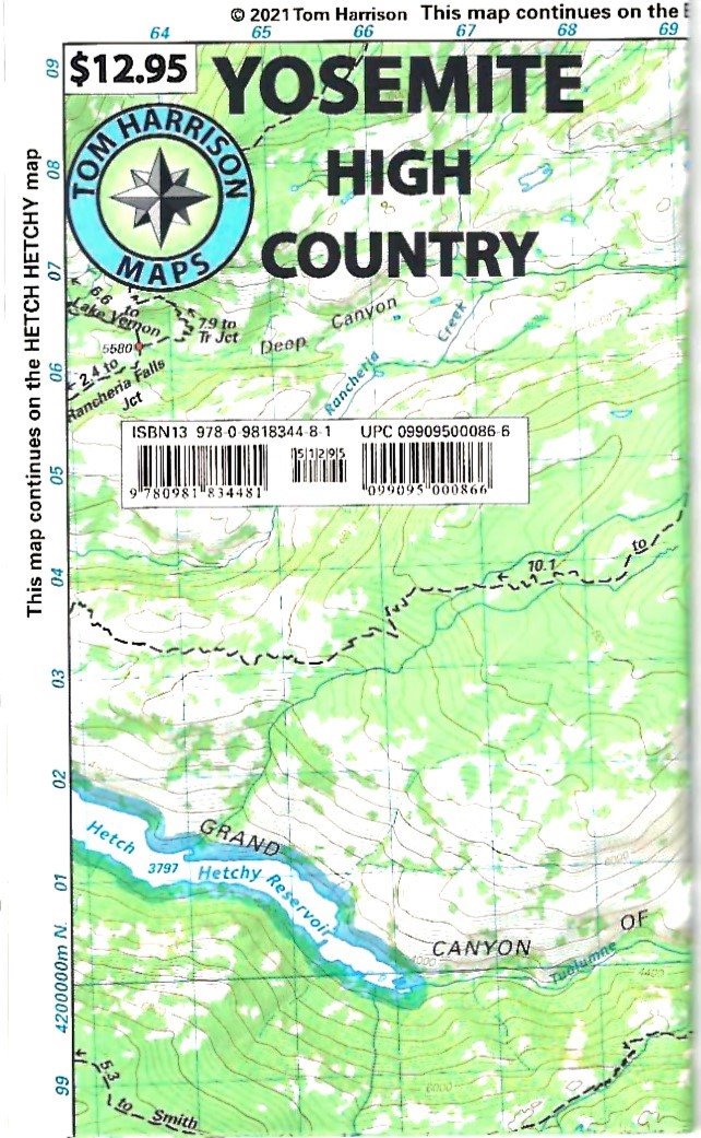 Yosemite High Country Hiking Map