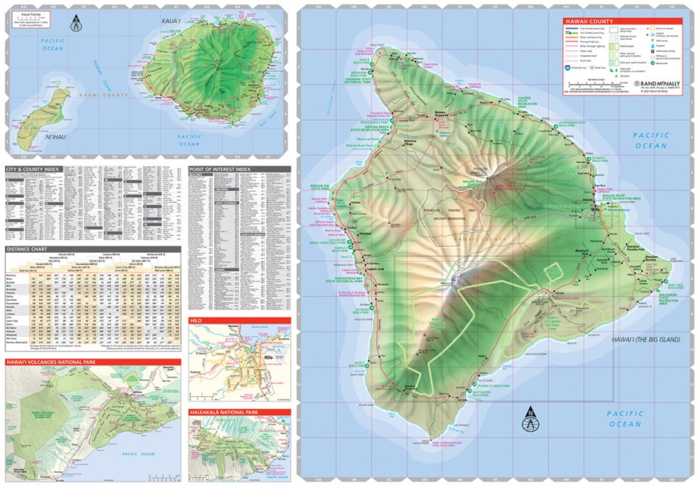 Hawaii State Highway Folded Map by Rand McNally (Easy to Read) - Big Island Map