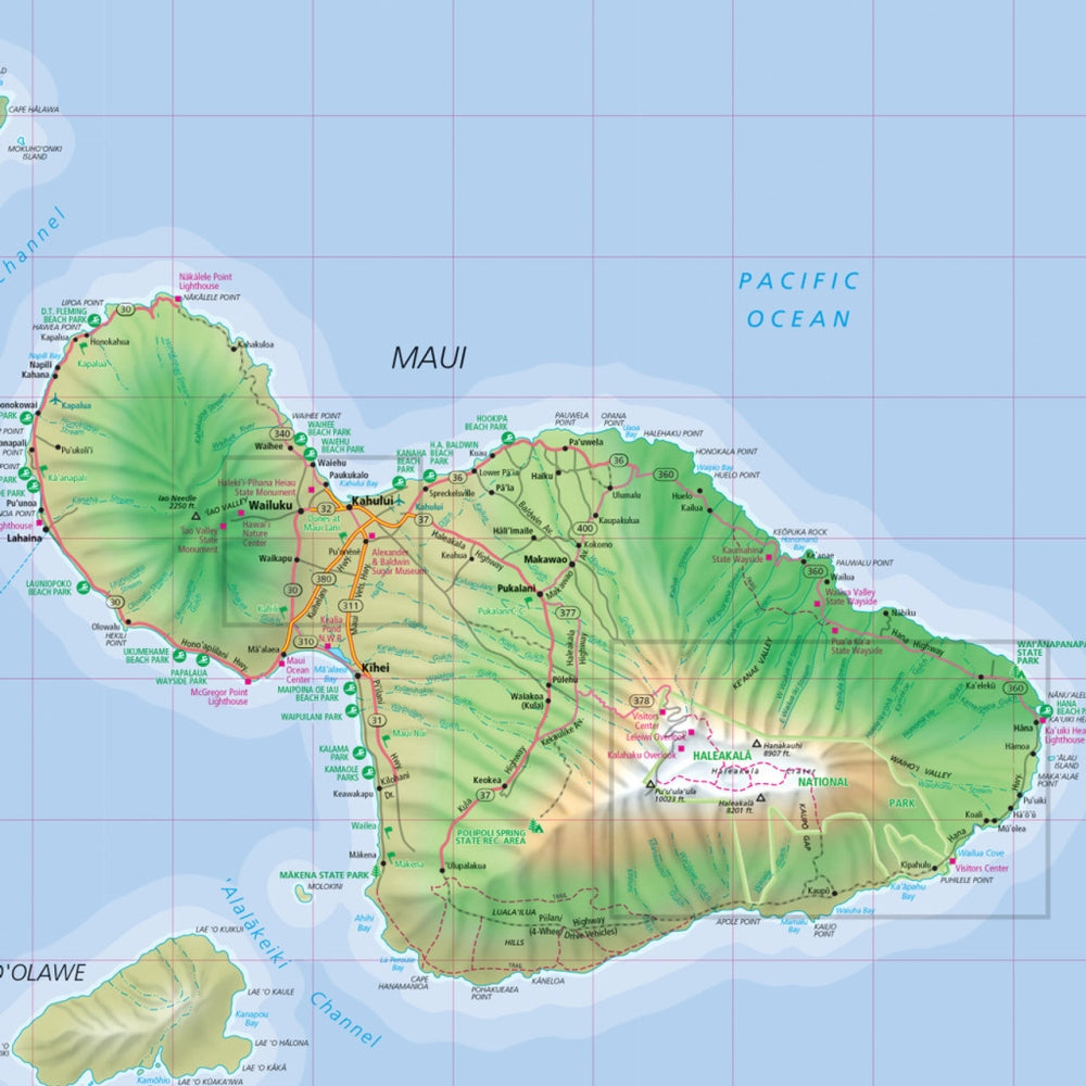 Hawaii State Highway Folded Map by Rand McNally (Easy to Read) - Map Detail