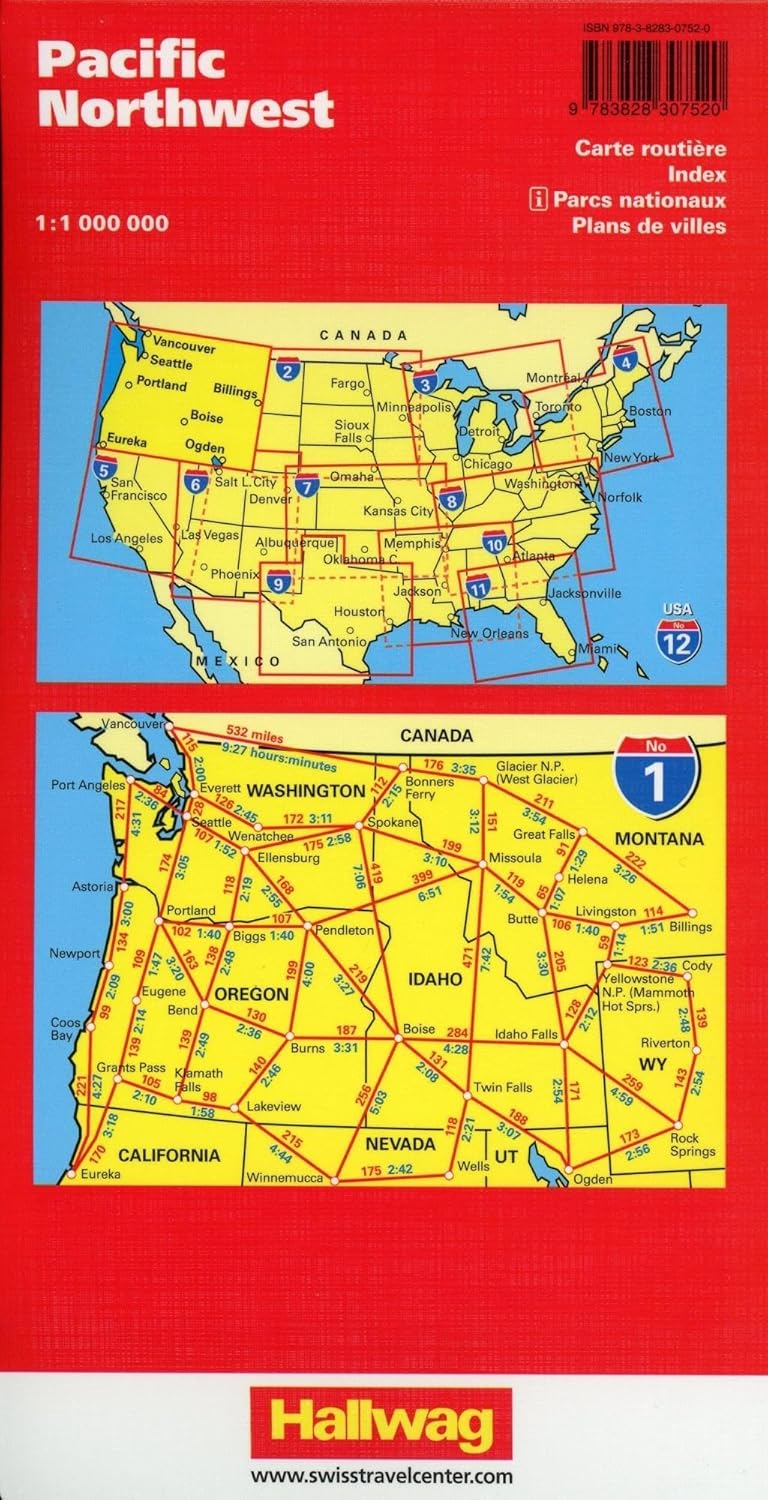 Pacnw Map. Simple Pacific Northwest Road Map & Guide by Hallwag β Metsker Maps