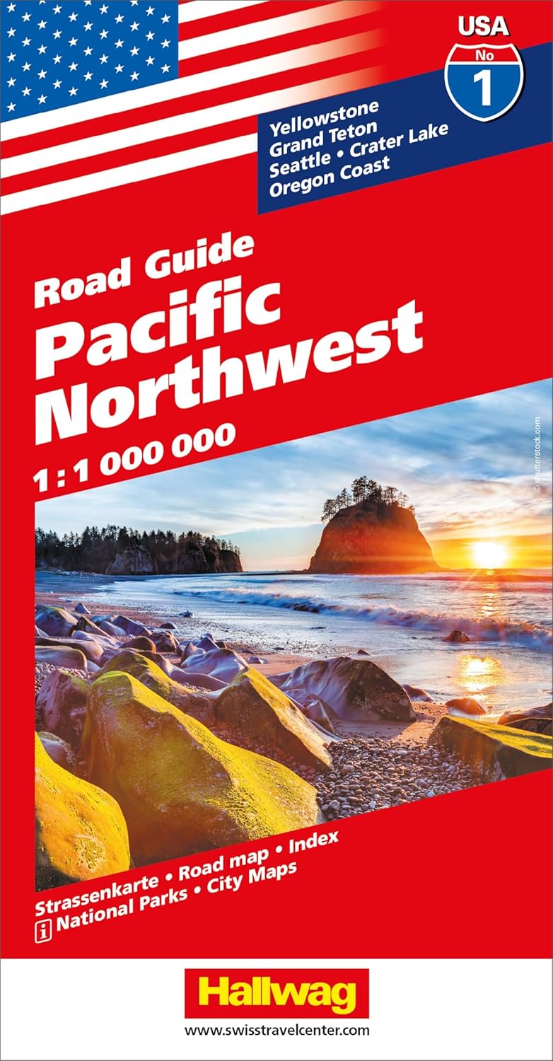 Pacific Northwest Road Map & Guide by Hallwag - Cover
