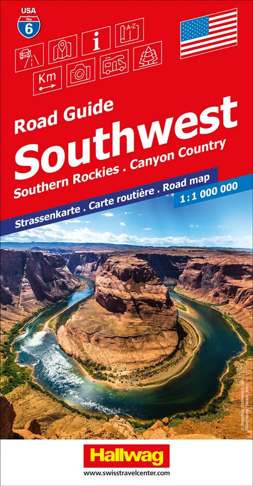 Southwest U.S. (Southern Rockies) Road Map & Guide by Hallwag - Cover