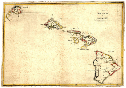 Antique Map of Hawaii 1837