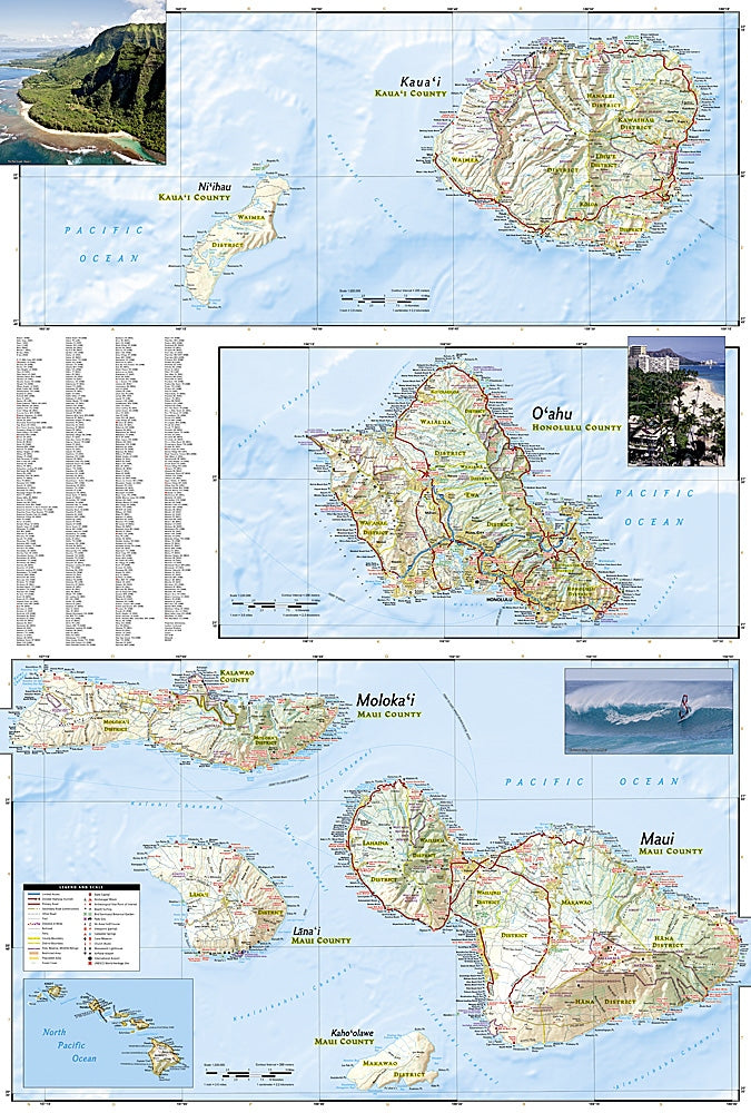 Hawaii Adventure Travel Map by National Geographic – Metsker Maps