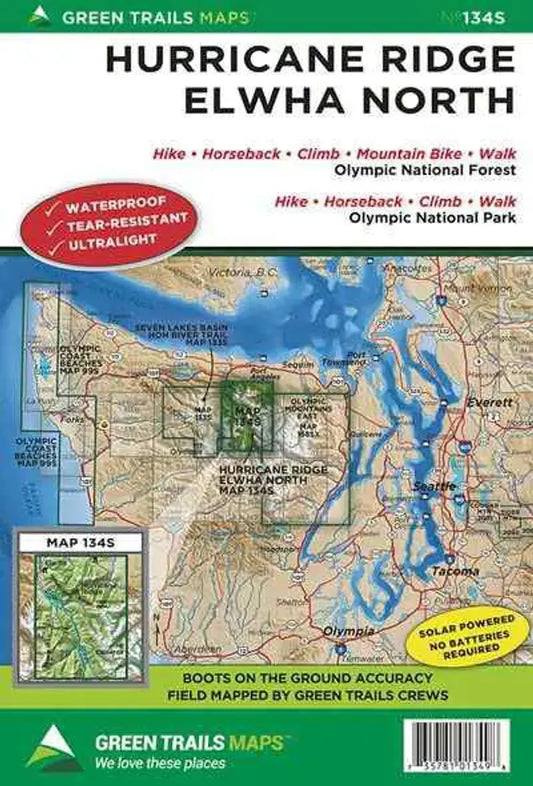 Hurricane Ridge & Elwha North, WA - Green Trails Map #134S