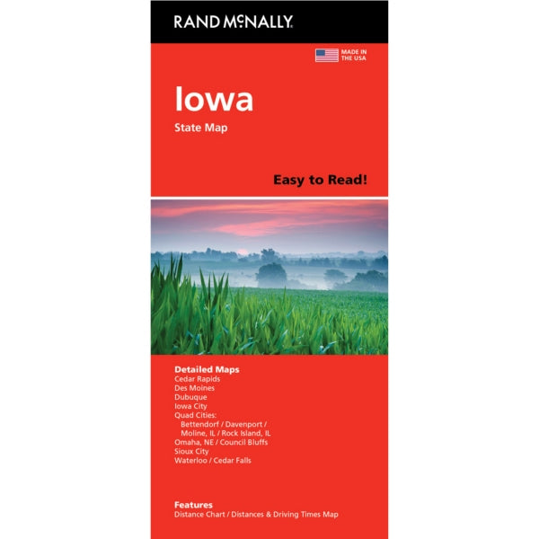 Iowa State Highway Folded Map by Rand McNally (Easy to Read) - Cover