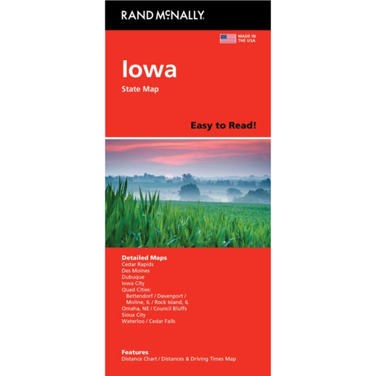 Iowa State Highway Folded Map by Rand McNally (Easy to Read) - Cover